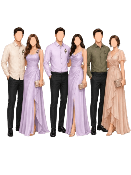 Guest formal attire color collage